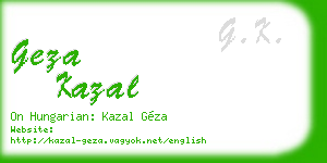 geza kazal business card
